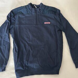 Vineyard Vines Shep & Ian Men’s Quarter Zip Pullover Navy, Size Small